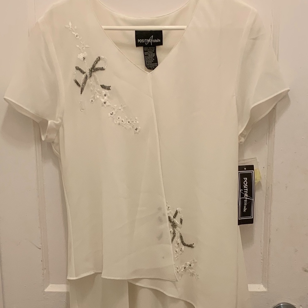 Positive Attitude Formal Beaded Gown in Ivory